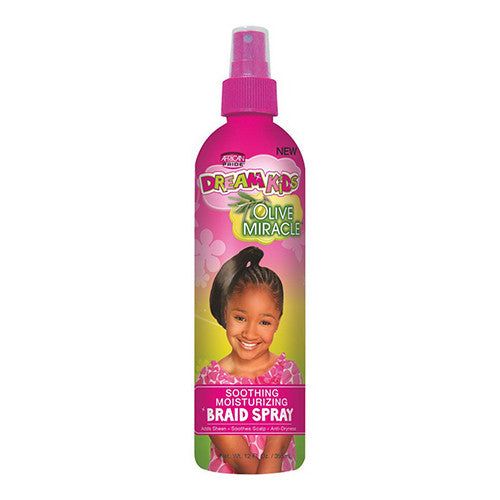African Pride Dream Kids Olive Miracle Soothing Moisturizing Braid Hair Spray, 12 Oz